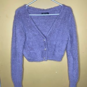 Button up fuzzy cardigan